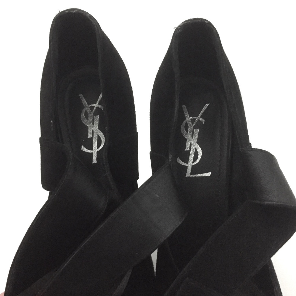 YSL - Imperiale Suede Platform Ankle Strap Heels - Picture 10 of 16